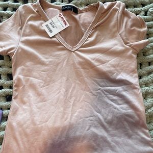 nude basic form fitting top NEW WITH TAGS